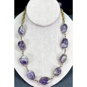 Vintage Caged Amethyst Necklace